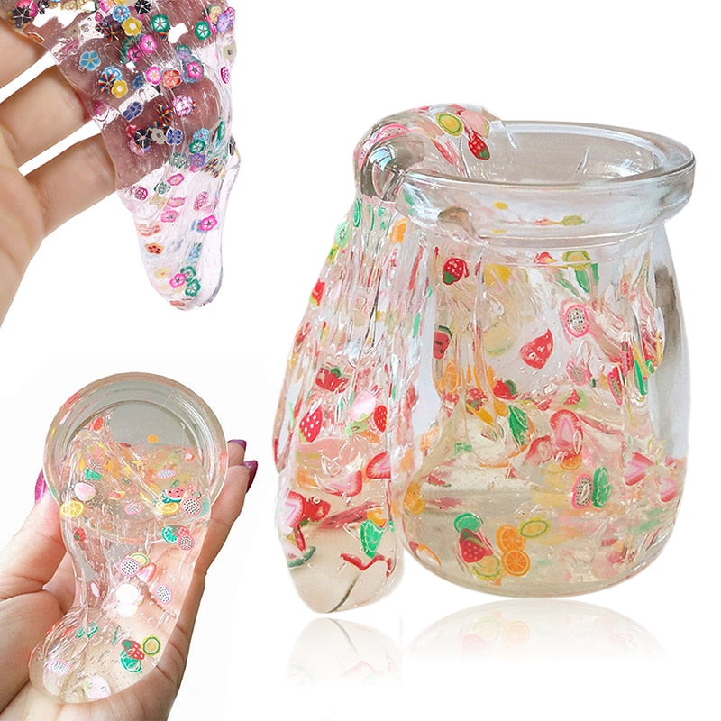 Clear Crystal Fruit Plasticine Clay Jelly Slime Mud