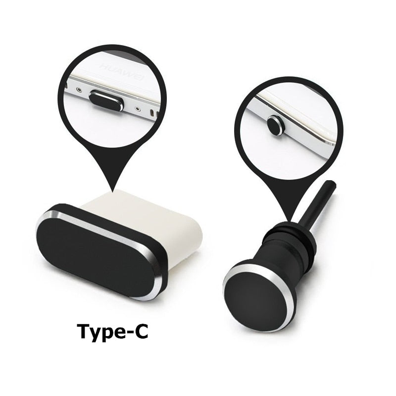 Type C Phone Charging Port 3.5mm Earphone Jack Anti Dust Plug