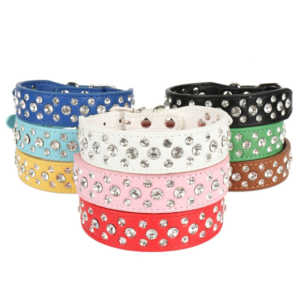 PipiFren Small Cats Dogs Collars Rhinestone For Pet Accessories