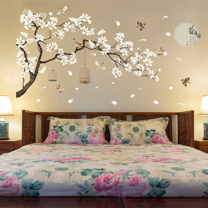 Tree Wall Stickers Birds Flower Home Decor