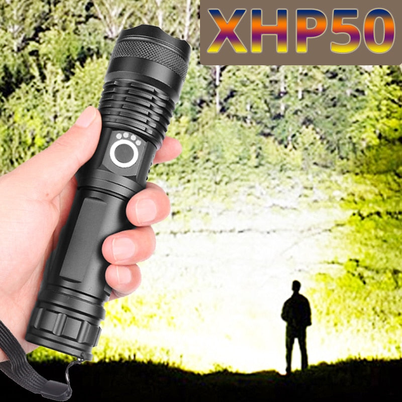 most powerful flashlight 5 Modes usb Zoom led torch