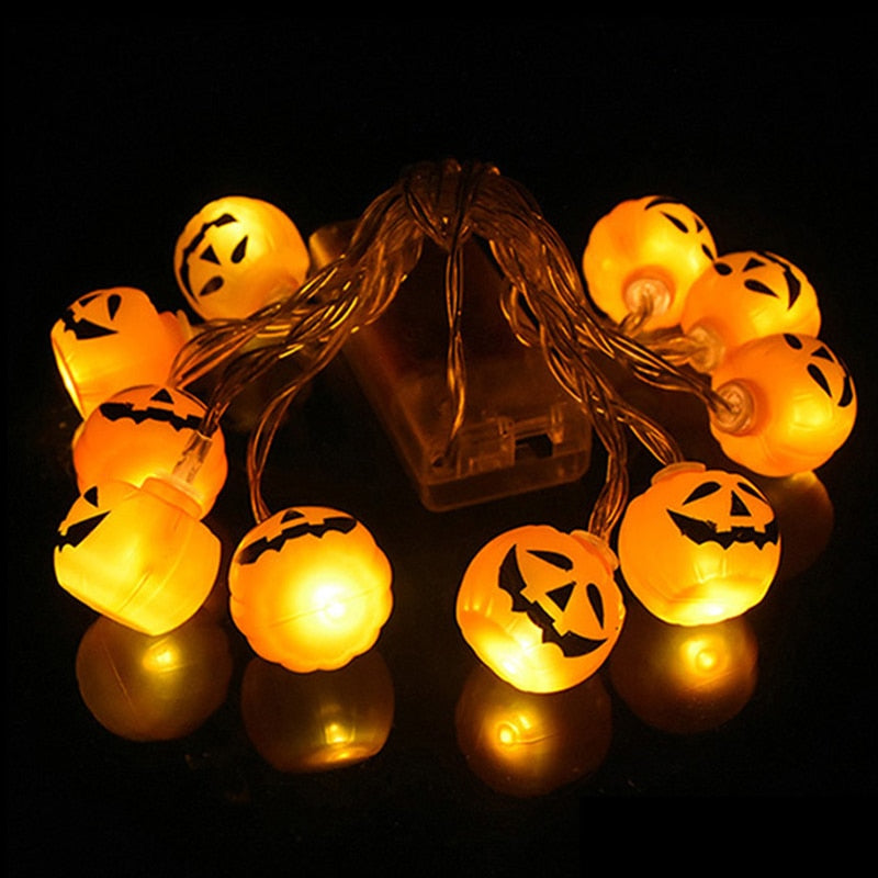 10LED Halloween Pumpkin Spider Bat Skull String Lights