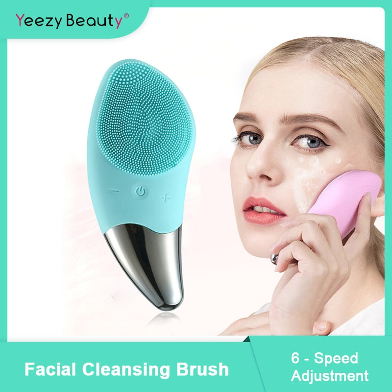 Electric Facial Cleansing Brush Silicone Face Massager