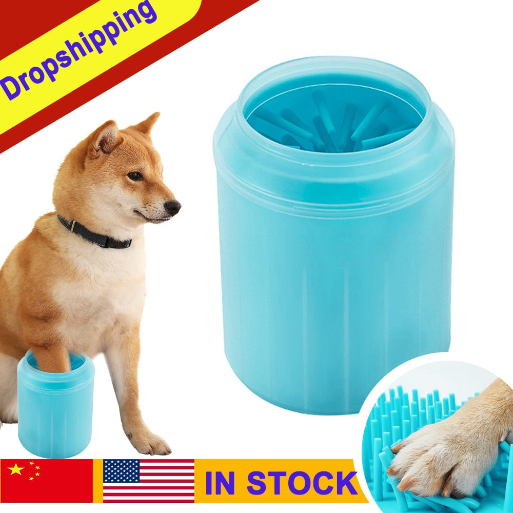 Pet Cat Dog Foot Clean Cup for Dogs Cats Cleaning Tool Soft Plastic Washing Brush Paw