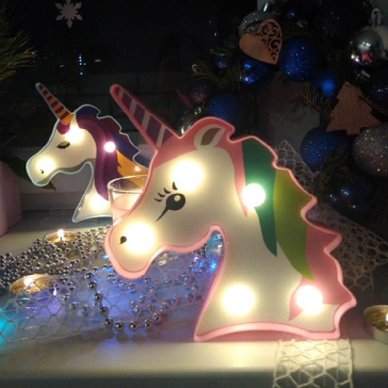 unicorn party decoration 3D unicorn LED light for home decor