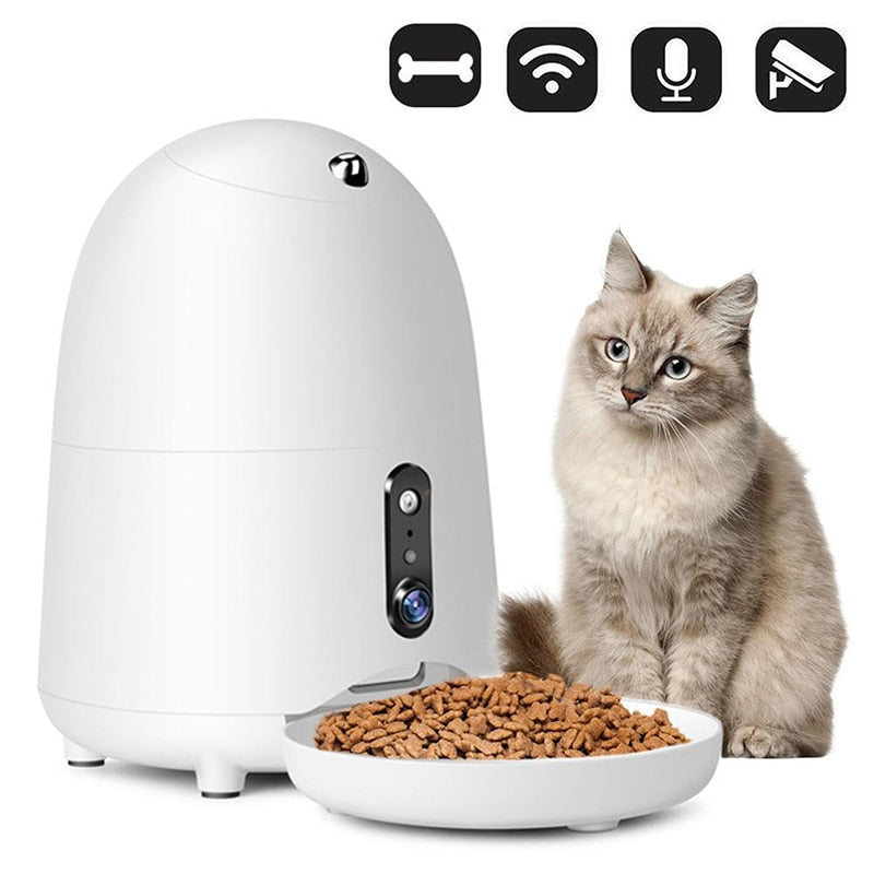 Automatic Pet Feeder Wifi Camera 2-Way-Audio Portion Control & Voice Reminder