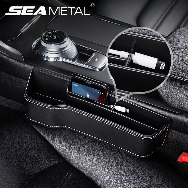 PU Leather Car Seat Gap Box Interior Seat Side Organizer