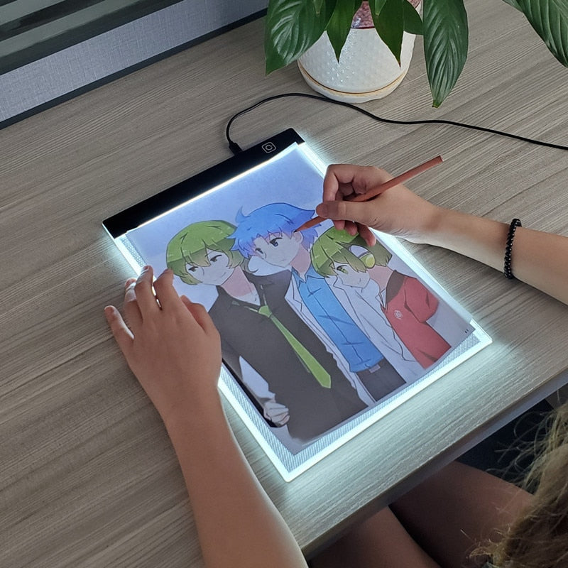 Children's drawing toys A4 dimmable LED electronic painting board