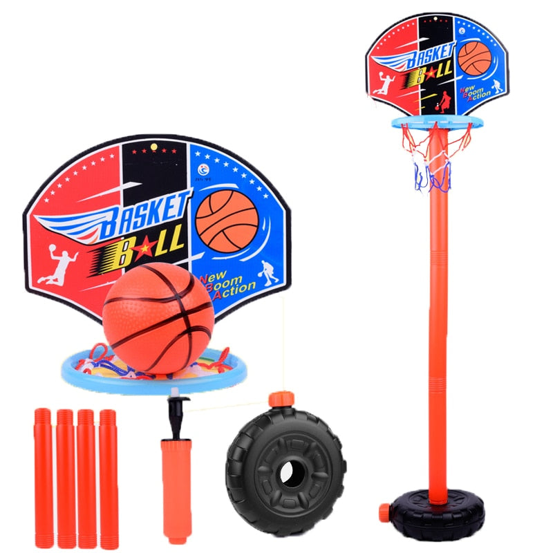 Children Basketball Playing Set Adjustable Stand Basket Holder Hoop