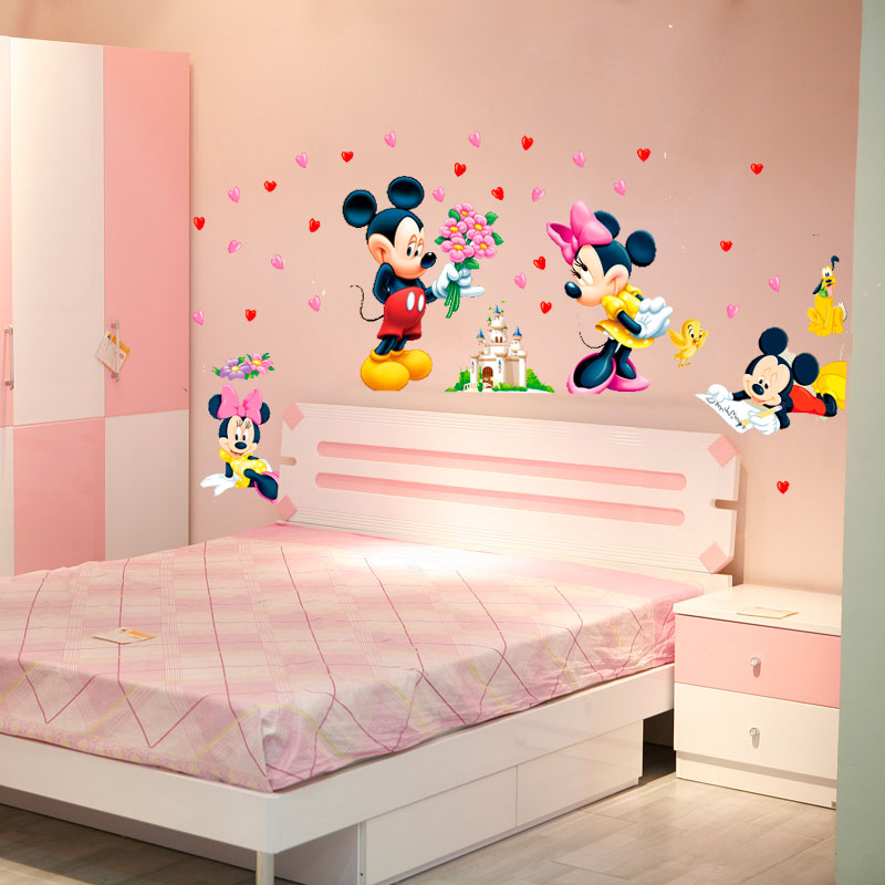 Mickey Minnie Mouse baby home decals wall stickers for kids