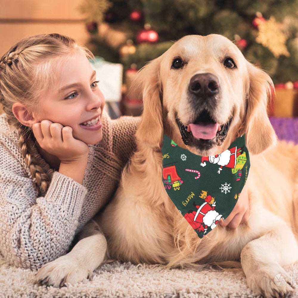 Pet Dog Bandana Large Pet Scarf Christmas Pet Costume Stylish Bibs Kerchief Accessories