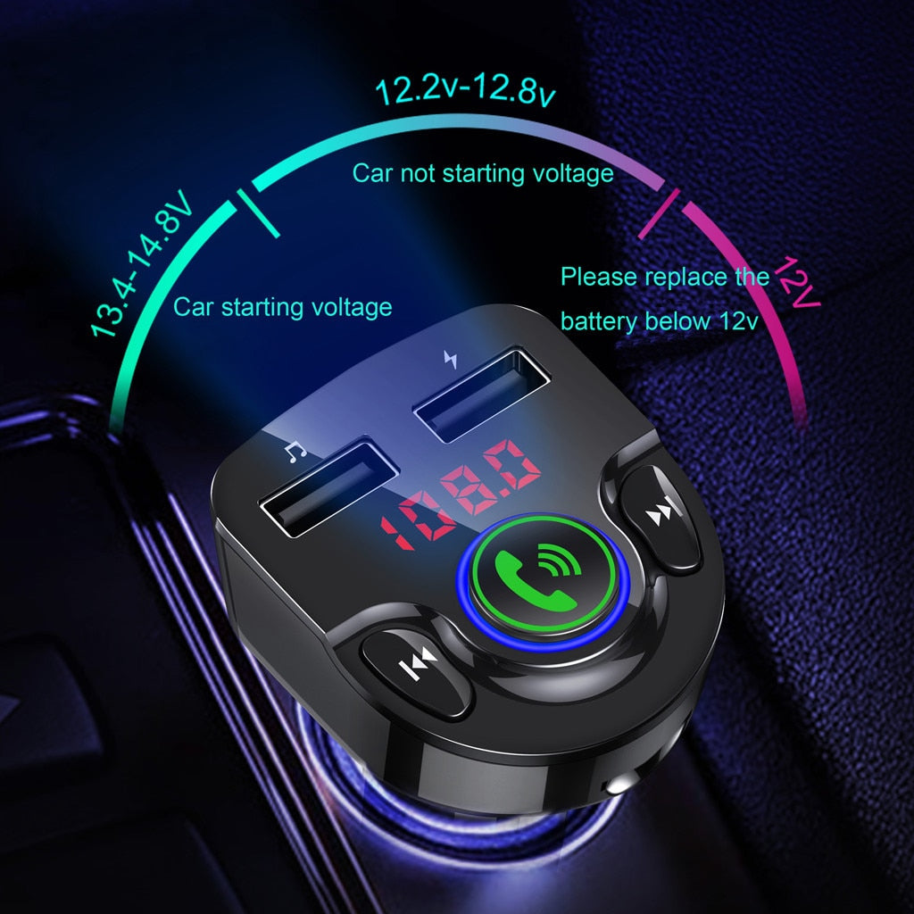 Bluetooth FM Transmitter LCD MP3 Player double USB car Charger