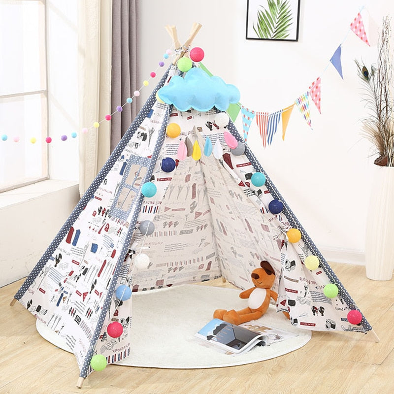 1.3/1.6m Kids Tent Tipi Infantile Teepee Tent For Kids