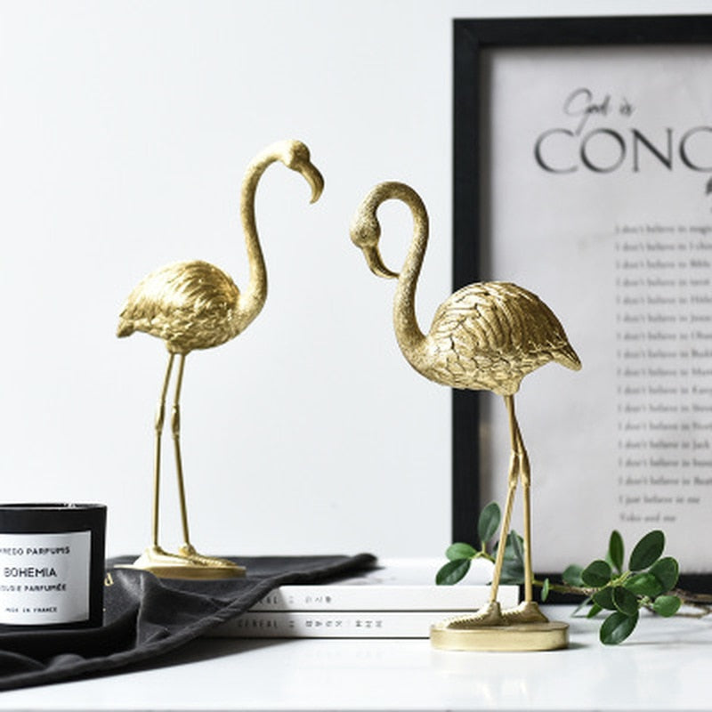 Nordic INS Golden Flamingo Decoration Figurines Living Room