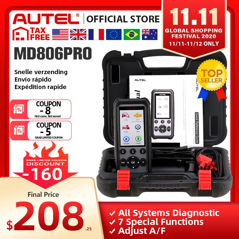 Autel MaxiDiag MD806 Pro OBD2 Scanner Car Automotive Diagnostic Tool