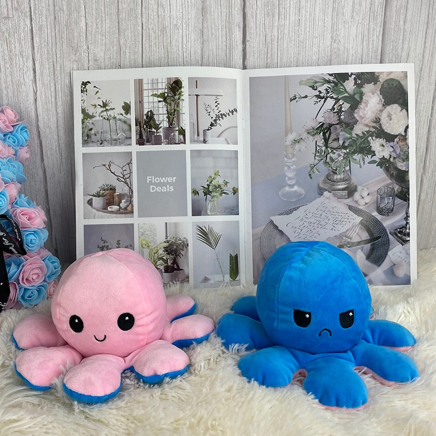 Multi-colored And Styles Double-Sided Flip Reversible Octopus Plush Toy