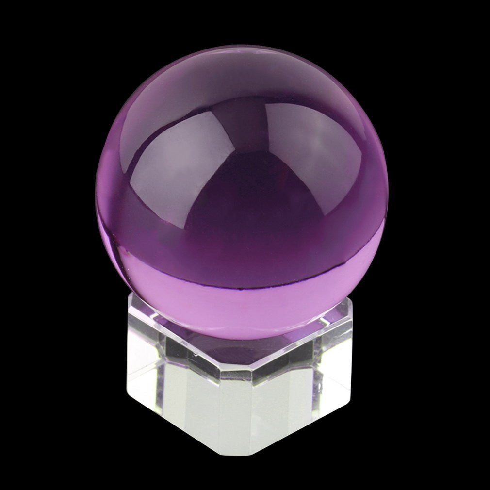 Unisex Natural Quartz Purple Round Magic Crystal Healing Ball