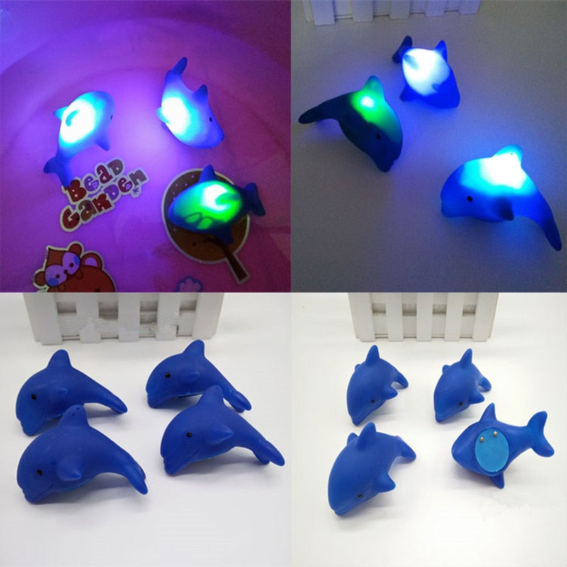 1pc Baby Water Flashing Floating Dolphins Kids Automatic Led Lighting