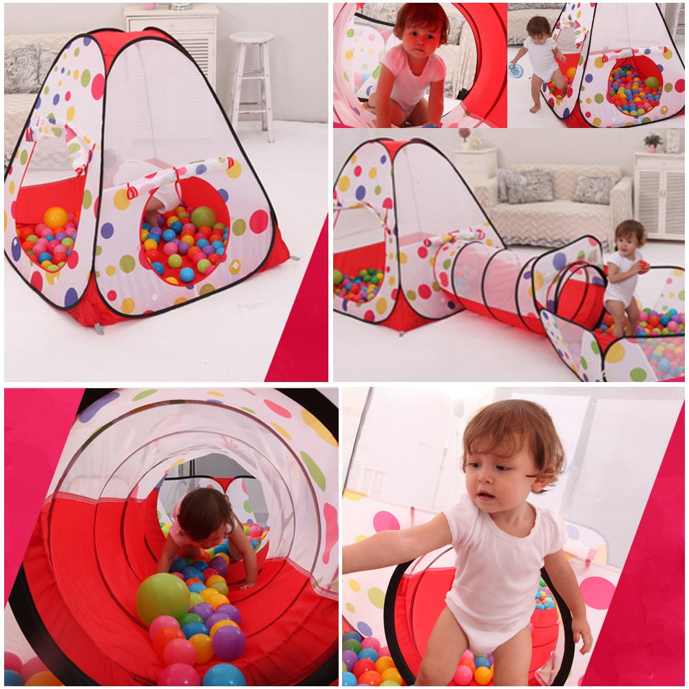 3pcs Baby Pop-up Play Tent Tunnel House Ocean Ball Pool Outdoor